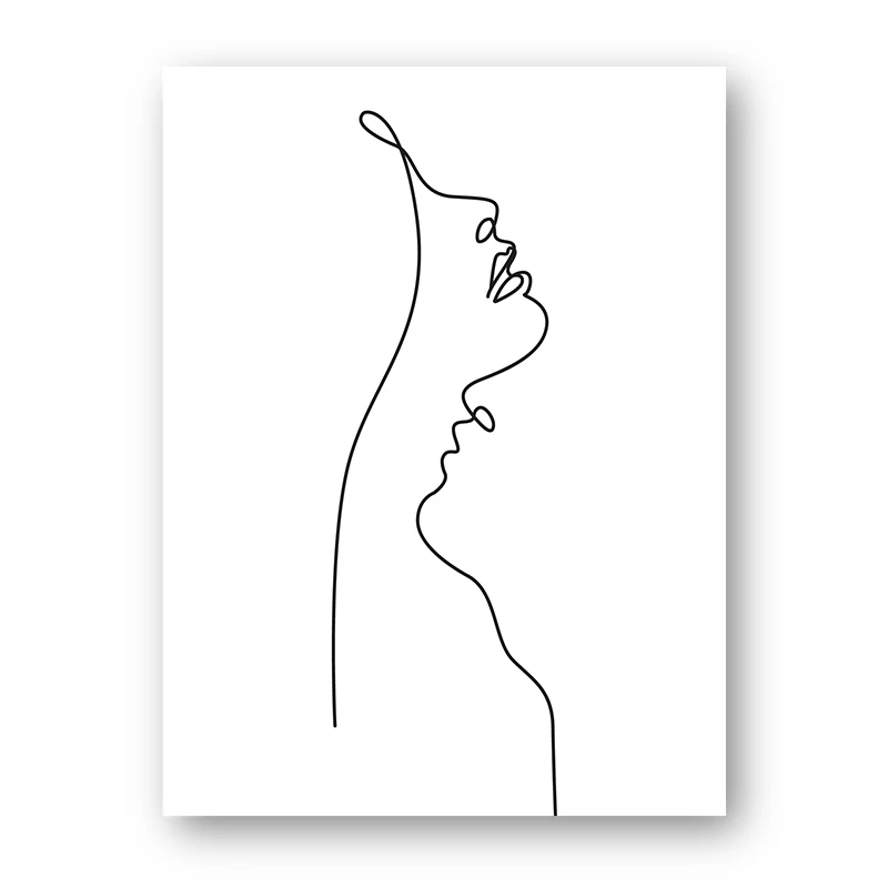 Abstract-Woman-Face-One-Line-Drawing-Painting-Modern-Poster-Canvas-Print-Black-and-White-Minimalist-Wall (5)