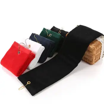 

40x60cm Superfine Fiber Golf Towel Light Weight Quick Drying Sports Towel Water Absorption Tri-Fold Cotton Towel with Clip
