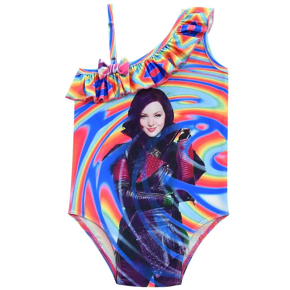 Новое поступление; летнее платье Descendants3 для костюмированной вечеринки; одежда для плавания; платья принцессы для девочек; Descendants3; парик; детский купальный костюм - Цвет: style 16