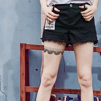 

Environmental Waterproof And Sweat Tattoo Stickers Personality Black Lace Tattoo Sexy Stickers Fake Tattoo Sticker TXTB1