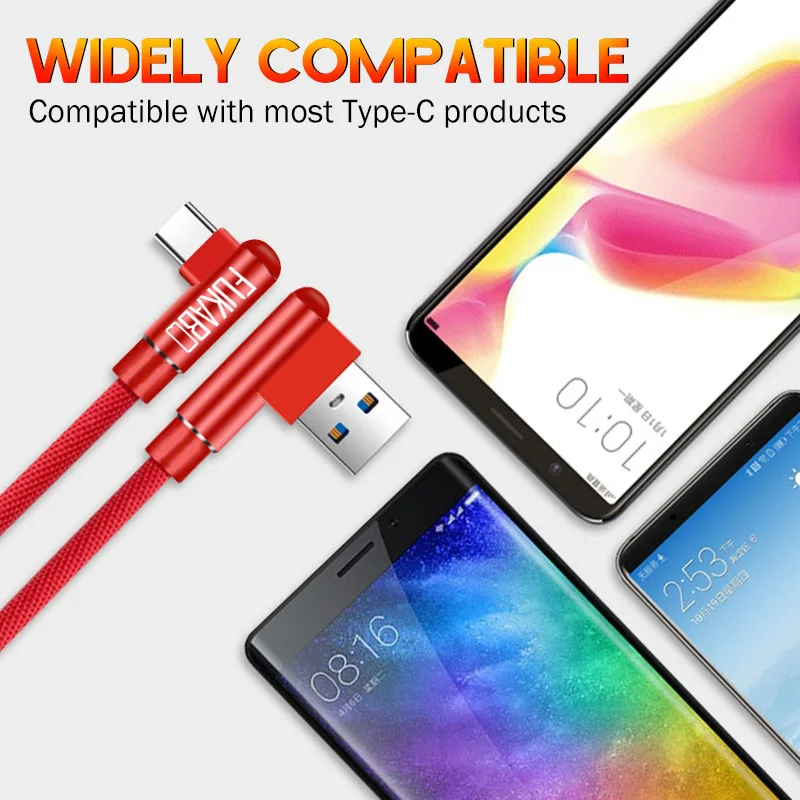3A usb type C игровой кабель для быстрой зарядки для Xioami Redmi Note 7 USB-C кабель для samsung Galaxy A50 huawei Honor телефонный кабель Шнур