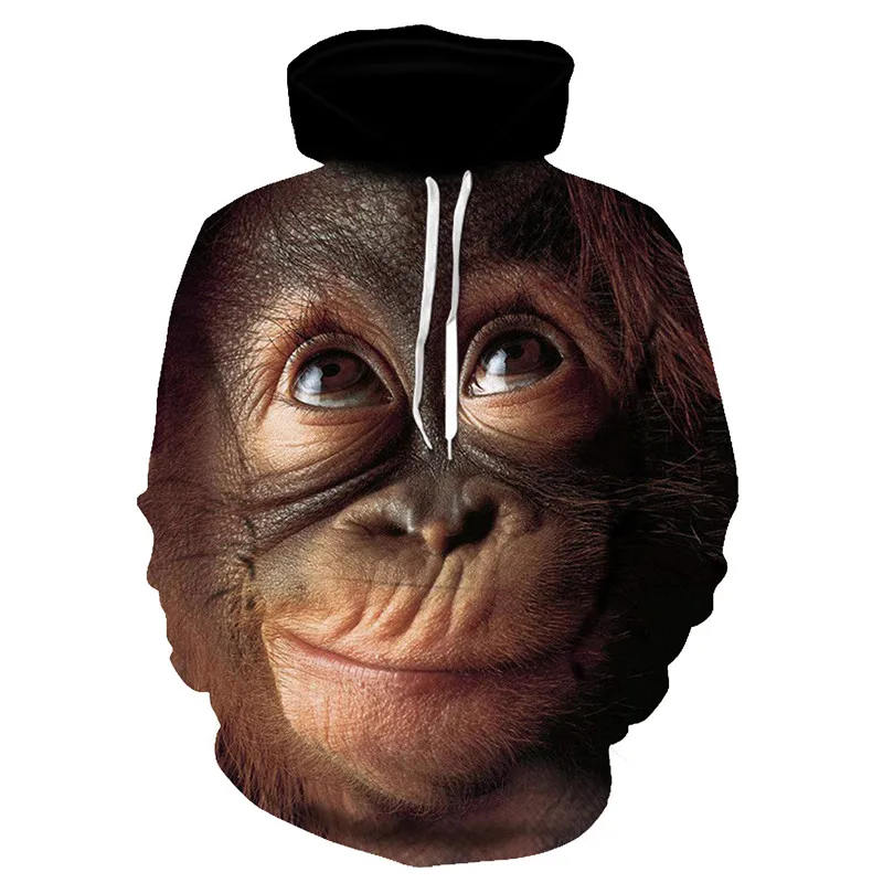 LMSG012 Горячая новинка, толстовки men'swomen, 3D принт, животные, коричневая обезьяна, носорог, толстовки с капюшоном, рукав, Забавный дизайн, на каждый день, для мужчин, Хэллоуин, 6XL - Цвет: LMSG012