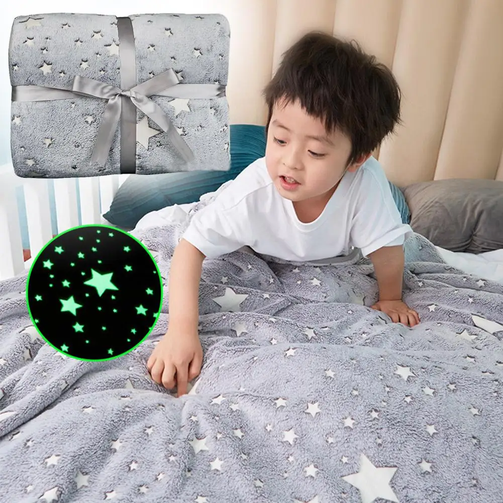 Toothless Plush Inhand Blue Space Toys Glow In The Dark Stars Blanket Birthday Gifts For Boys Cute Kids Blanket And Funny Space Planet Moon Galaxy Room Decor For Age 3 4 5