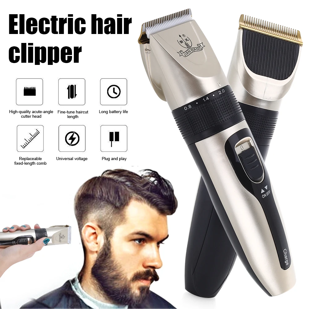 

USB Rechargeable Hair Trimmer Clipper Electric Stainless Steel Portable Hair Cutter Waterproof Wireless Hair Cutting Machine