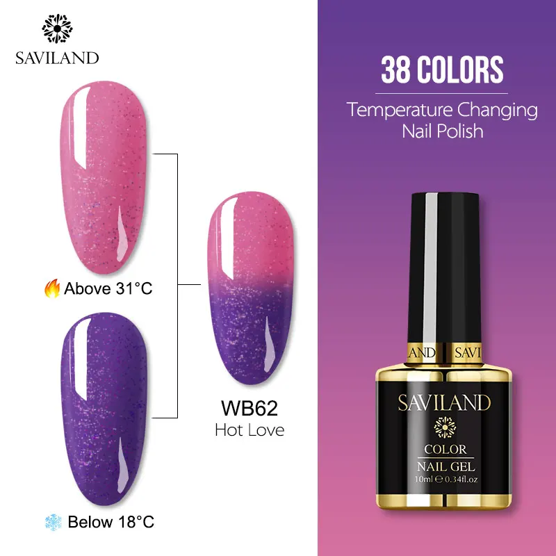 Гель-лак SAVILAND, 36 цветов, меняющий температуру, Гель-лак, меняющий настроение, гель для ногтей, не впитывается, лак для ногтей - Цвет: 10ml WB62