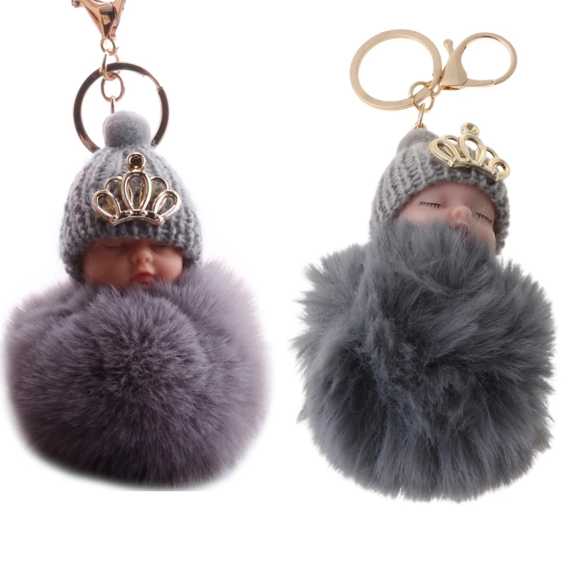 Mignon Dormir Couronne Poupee Bebe Pendentif Porte Cles Cadeaux Keying Voiture Porte Cles Sac U2jf Aliexpress