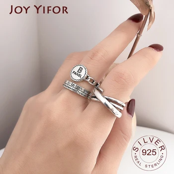 

etro High-quality 925 Sterling Silver rings for women numbers vintage Jewelry Silver Allergic Personality Arrow Opening Rings