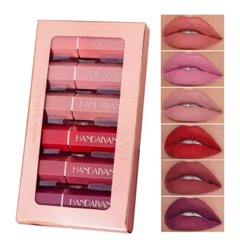 

6 Pcs Vitamin Lipstick Set Matte Velvet Waterproof Long-Lasting Moisturizing Lipsticks Sexy Makeup Matte Lipsticks Lip Balm Set