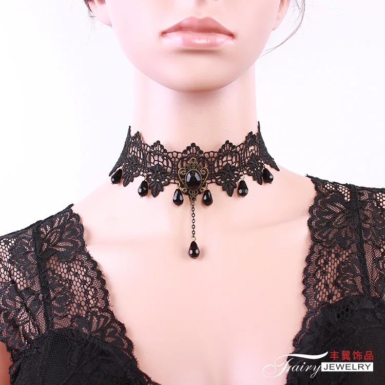 Set De Chokers Gothiques, 2 Pièces, Colliers Femme, Accessoires Vintage