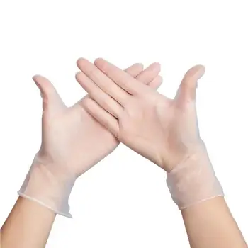 

100PCS Disposable Transparent PVC Gloves Thick Catering Baking Powder-free Gloves for Home Kitchen
