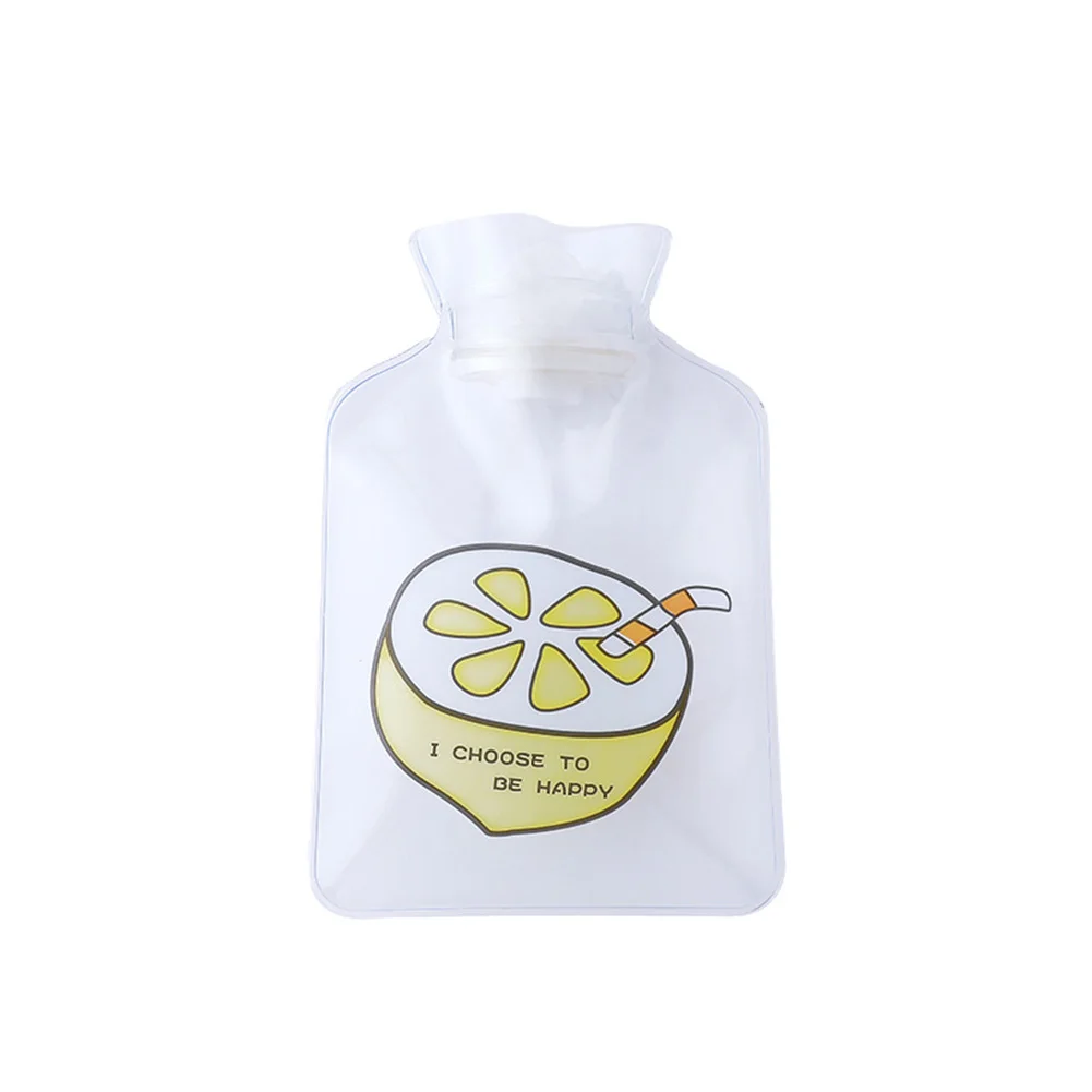 lemon Студенческий мультипликационный многоразовый водяной мешок милый прозрачный мини-для хранения бутылок с горячей водой маленький портативный ручной подогреватель водяной мешок студенческий мешок льда - Цвет: lemon