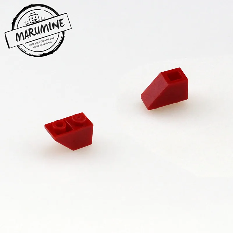 MARUMINE кирпичи игрушки 200 шт./лот 2x1 перевернутый склон кирпич MOC строительные блоки Совместимые образовательные DIY игрушки Классический создатель - Цвет: Красный