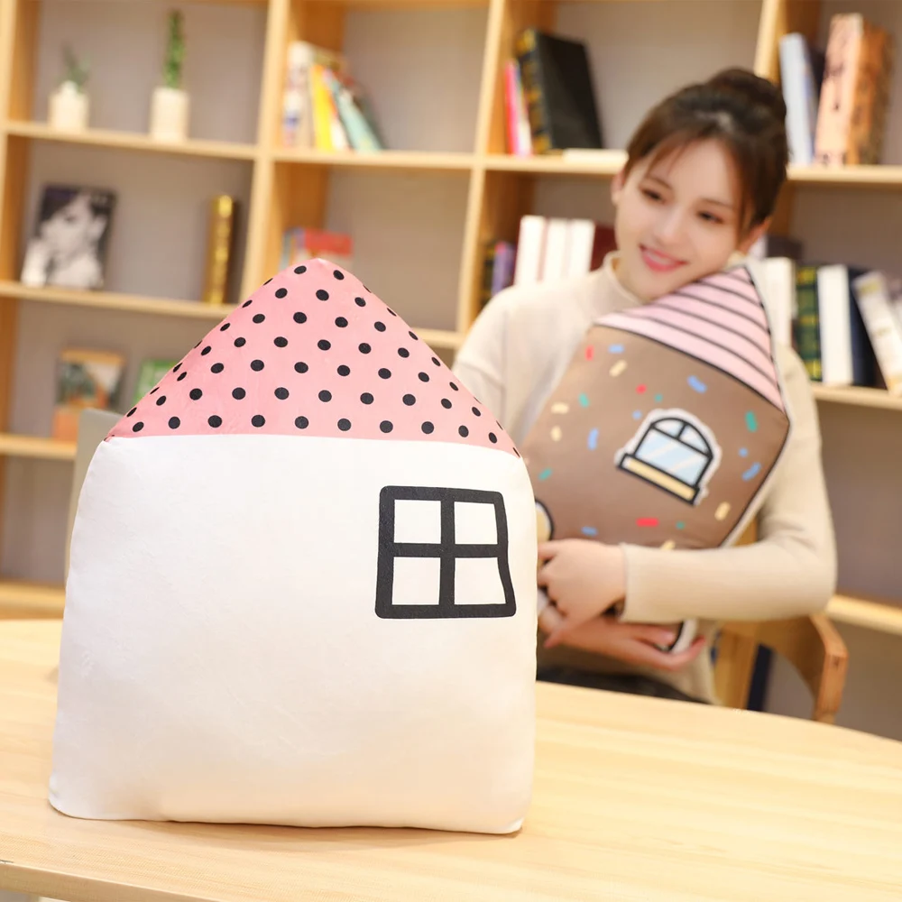 Huggable новая 3D подушка в форме дома мягкая плюшевая подушка домашний диван автомобильное кресло спальня Ребенок спокойный сон мягкие игрушки украшение комнаты