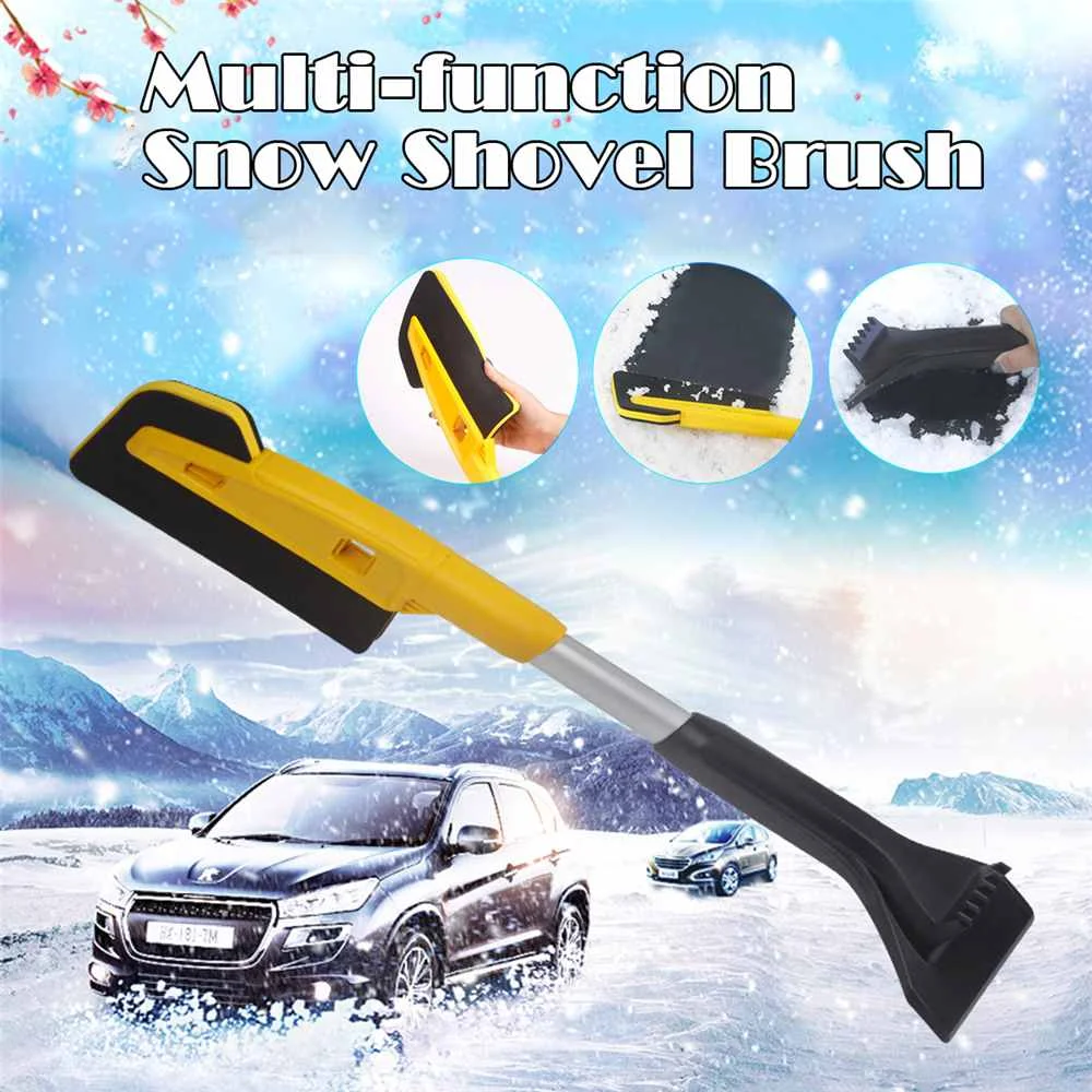 

Glass Snow Ice Scrapers Car Windshield Snow Shovel Tool Sponge Snow Removal Brush Long Rod Deicing Ice Sweep Tools For Winter