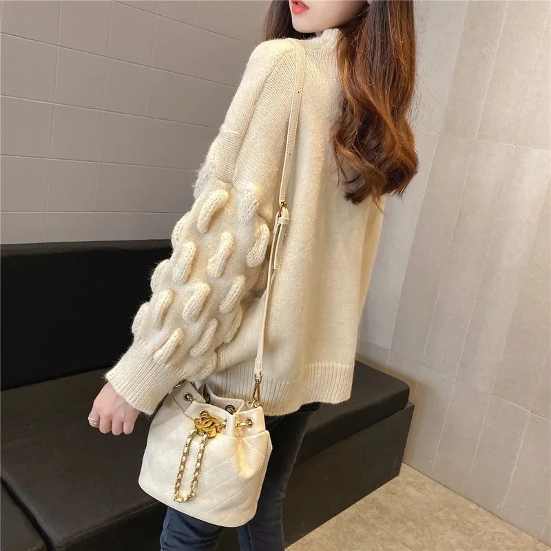 Neploe, свободный, необычный стиль, твист, вязаный, Pull Femme Hiver, толстый, круглый вырез, длинный рукав, теплый пуловер, свитер, Осень-зима, Sueter