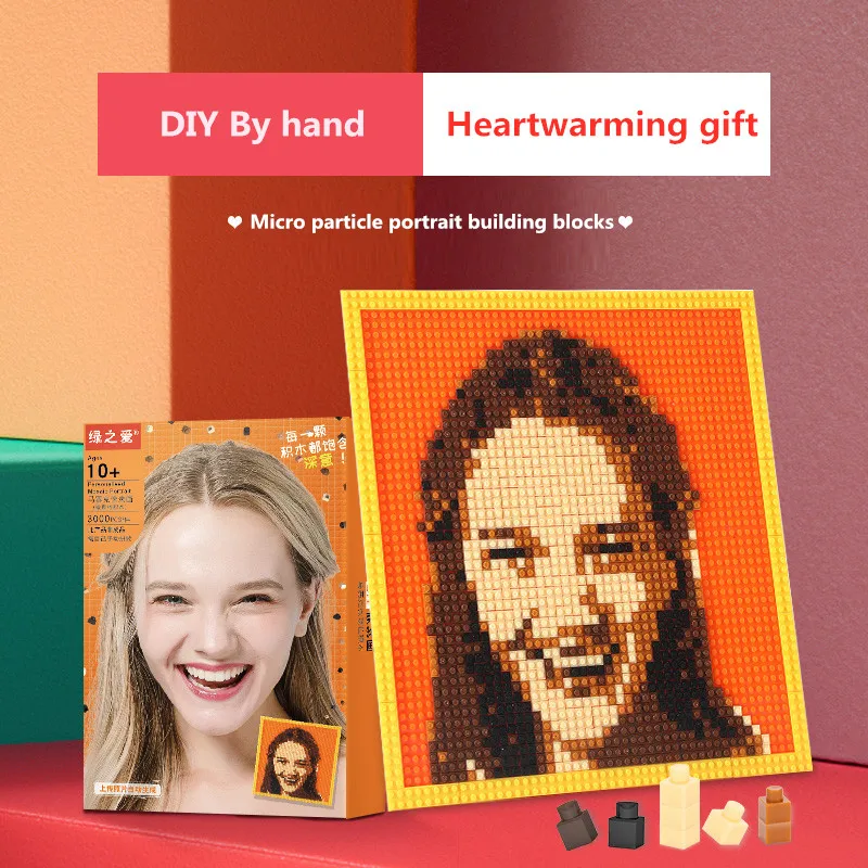 

Photo Custom Micro Blocks DIY Jigsaw puzzle Mosaic pixels painting Personalised Mosaic portrait Building Blocks brikcs Birthday