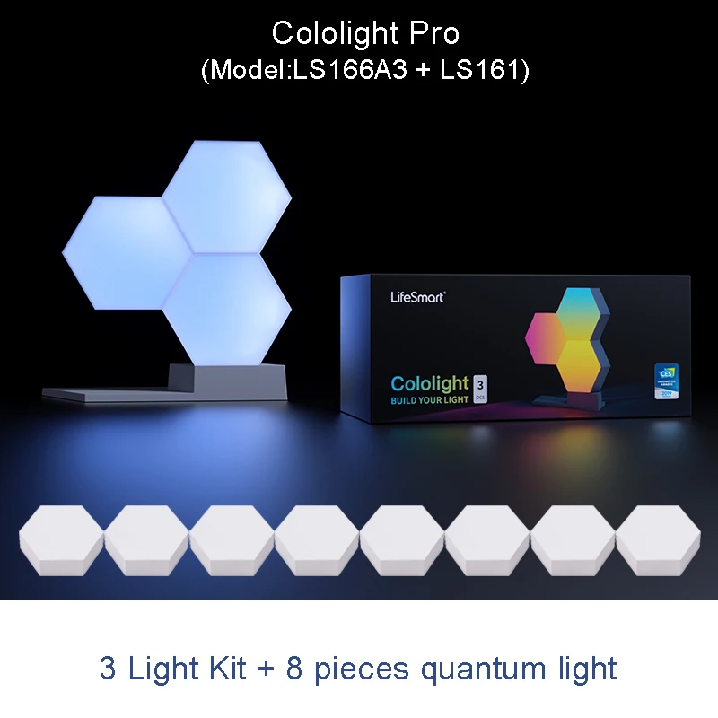 11 light bundle LifeSmart светодиодный квантовый светильник умная Геометрическая Сборка DIY лампа WiFi работа с Google Assistant Alexa Colo светильник приложение умное управление - Цвет: 11 light bundle