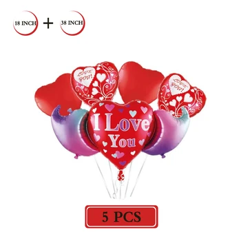 

5pcs red pink foil balloons wedding party balloons for Valentine's Day girl gifts Site decoration Engagement Valentine's Day