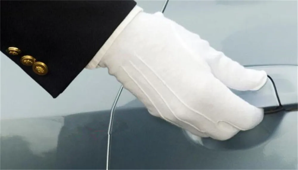 1 Pair Men's Spandex Thin White/black Driving Absorb Sweat Non-slip Gloves Stretch Three Tendons Decoration Etiquette Gloves