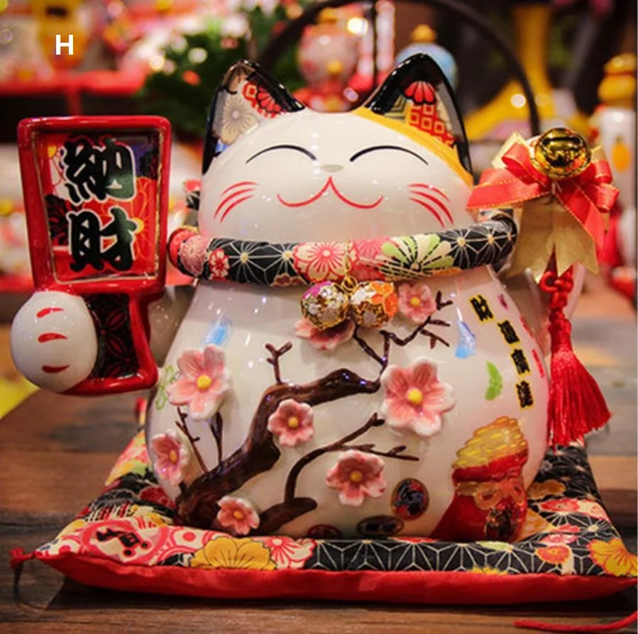 Maneki Neko Tirelire Grand Chat - 20x17x22 cm  Porte bonheur japonais,  Maneki neko, Porte bonheur