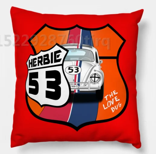 Полностью загруженный чехол для подушки с логотипом HERBIE, Хлопковый чехол для подушки 45X45 см, 55X55 см(двусторонний - Цвет: photo color