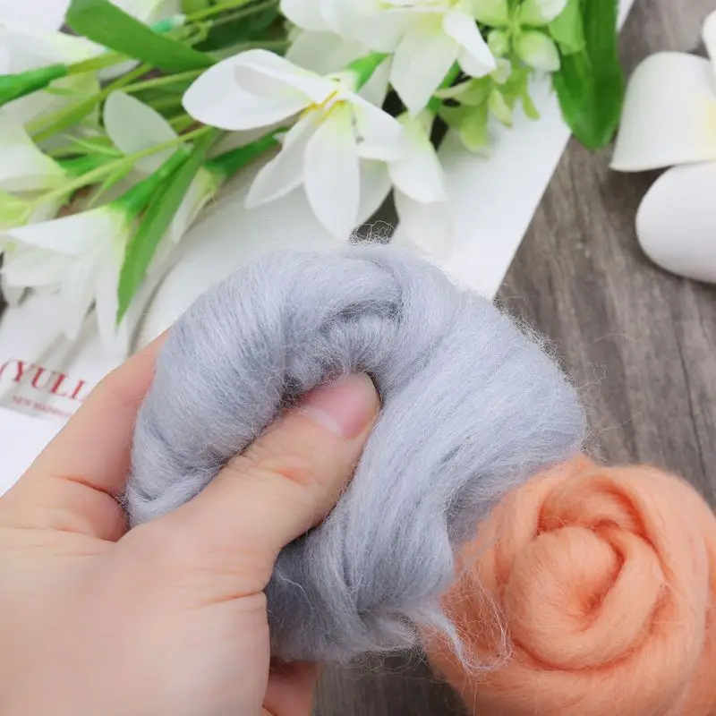 Fashion Wool Corriedale Needlefelting Top Roving Dyed Spinning Wet Felting Fiber Scarf Shaw Knitting Crafts Supplies felting wool fibre