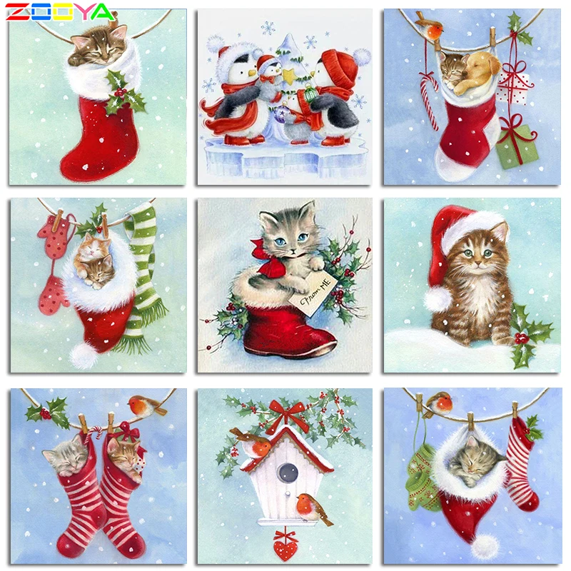 

ZOOYA Full Diamond Christmas Animals Diy 5d Diamond Painting Cross Stitch Home Decoration Rhinestone Handmade Picture A60008