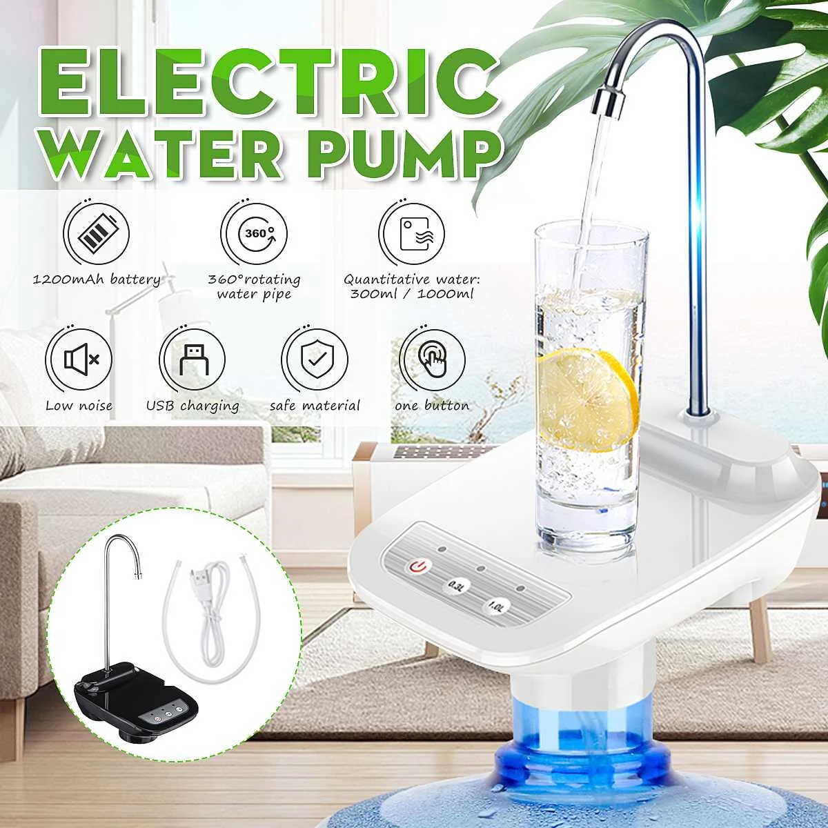 Upgrade Electric Water Dispenser Auto Water Pump Bucket Bottle