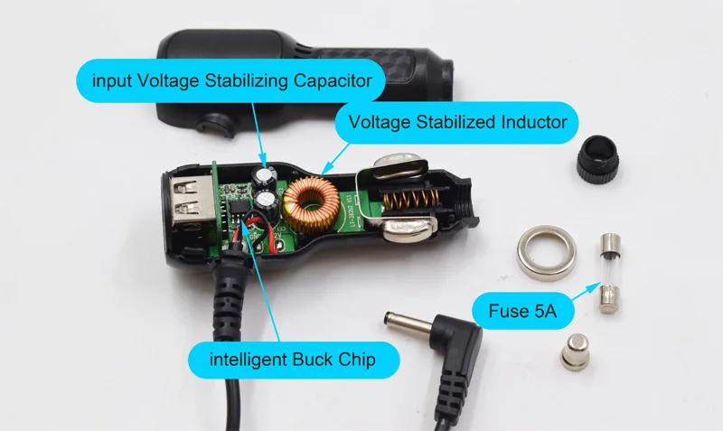 XCGaoon Диаметр 3,5 мм 12 В 3,5 а зарядный порт с 5 В А двойной USB Автомобильное зарядное устройство для автомобиля gps Радар детектор камера кабель м