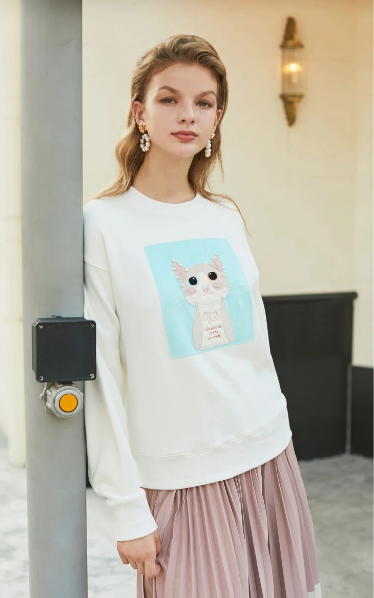 Vero Moda зима Catton печатных женщин моды толстовки | 319433507