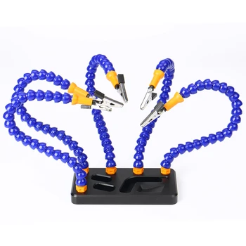 

Third Hand Soldering Holder Illuminated Magnifier Desktop Third Helping Hand Soldering Arm Station Welding Repair Hand Tool