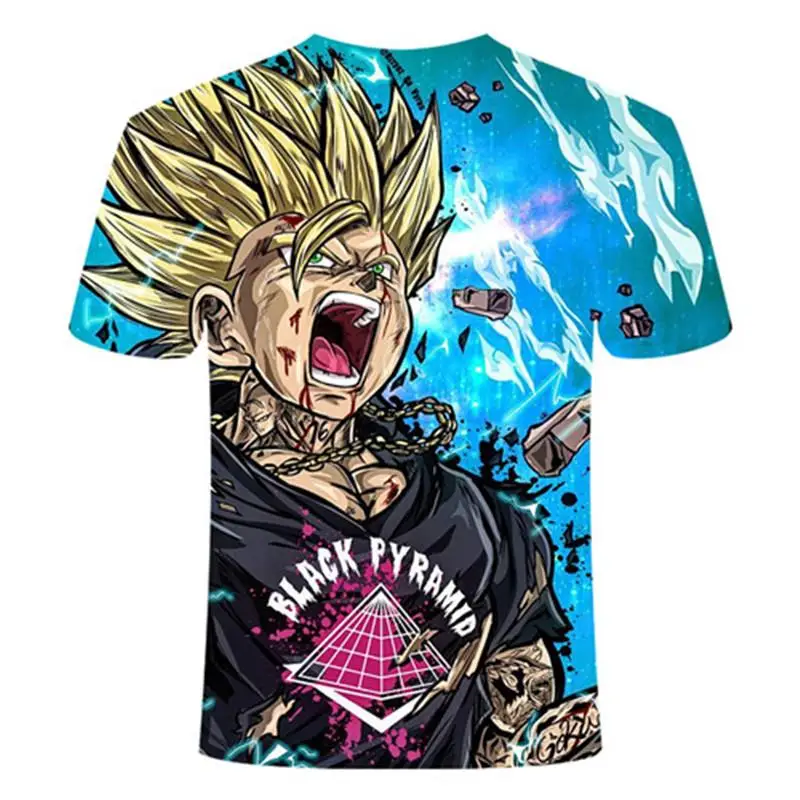 Жемчуг дракона Z Goku 3D Футболка короткий рукав o-образным вырезом Футболка Летний сайан вежета harajuku брендовая одежда футболка Азиатский Размер 6XL