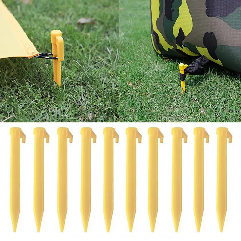 

10Pcs Outdoor Travel Camping Tent Mat Stakes Pegs Pins Plastic Fixing Nails