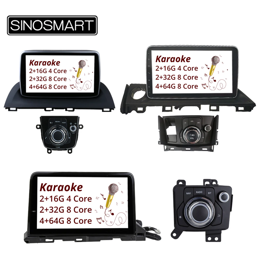 SINOSMART 4 ядерный/8 ядерный процессор 2G Android 8 1 Автомобильный GPS навигатор для Mazda 3 Axela