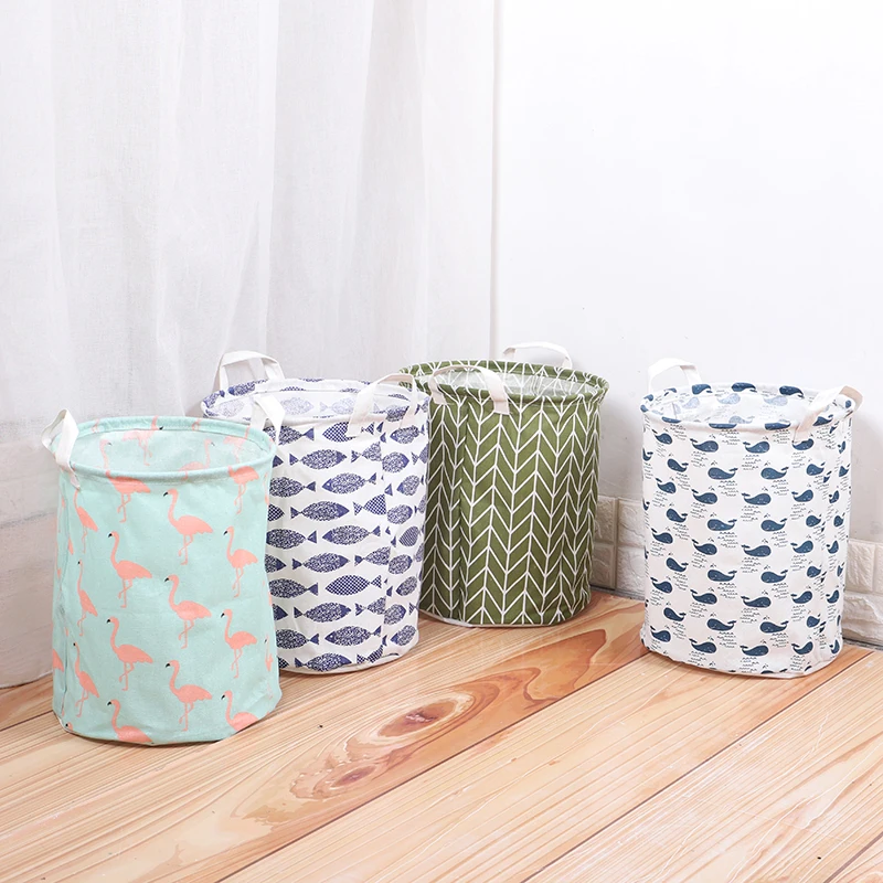 

Storage Basket Cotton Linen Dirty clothes basket Desktop Cosmetic Organize Hamper Kids Toy Storage bucket Portable Storage Box