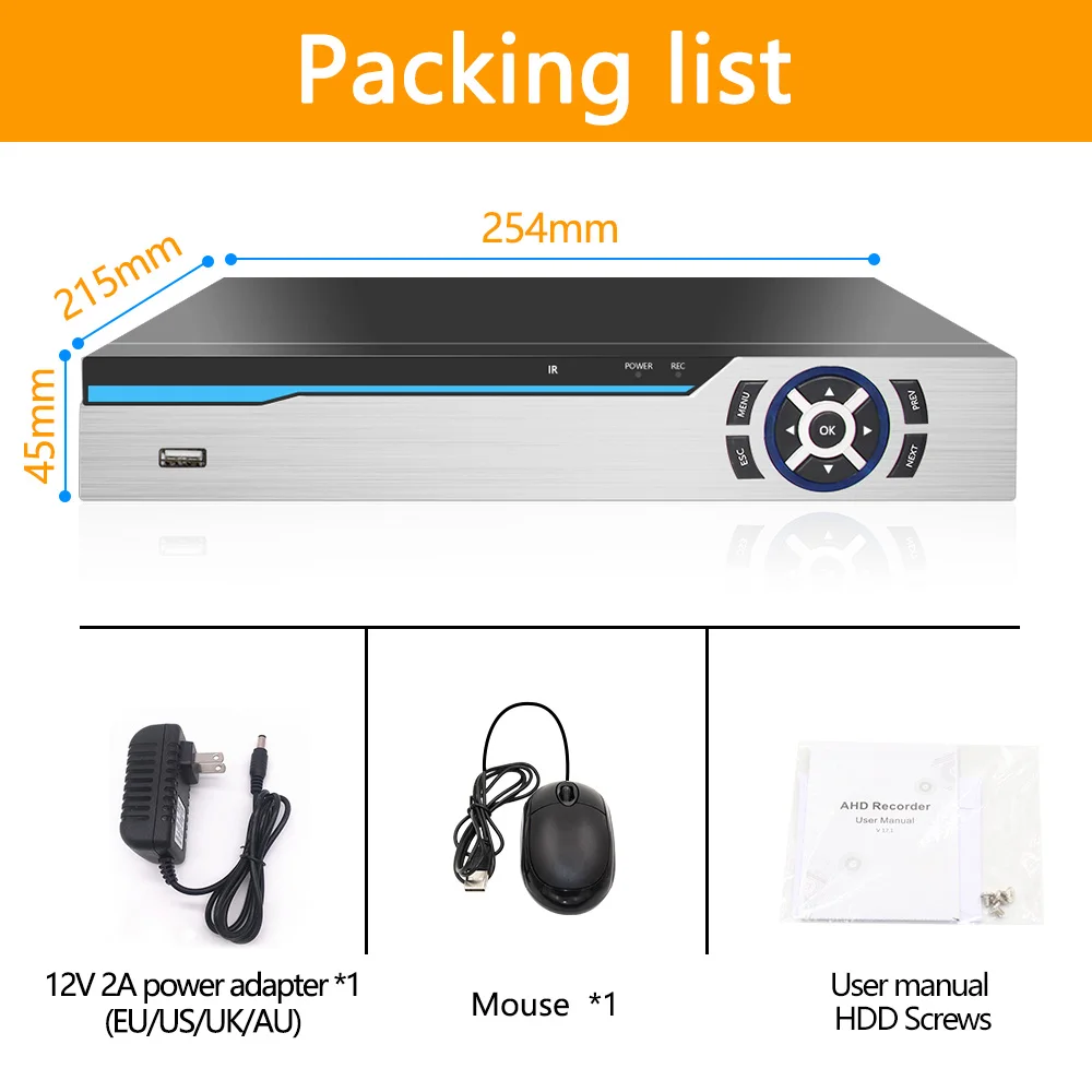 H.265 +/H.264 4ch AHD DVR 4K CCTV 8Ch 4K/5MP гибридный видеорегистратор безопасности камера Onvif Coxial