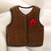 Осенне-зимний жилет для маленьких детей, Детский хлопковый пуховый жилет из берберского флиса для мальчиков и девочек, Размеры 80-120, для детей 0-4 лет