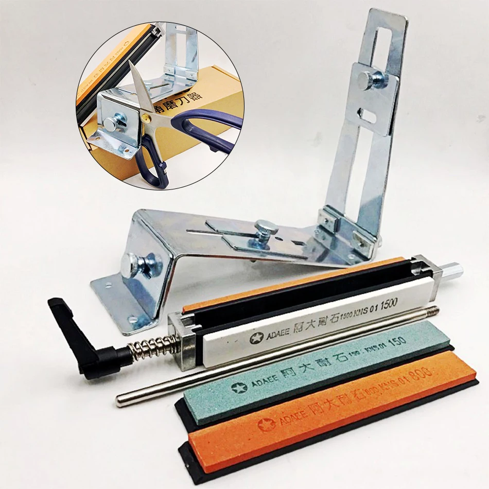 Professional Kitchen Knife Sharpener Kit With 4pcs Whetstone Fixed Angle Stainless Steel Pro Knife Grinder Kitchen Accessories