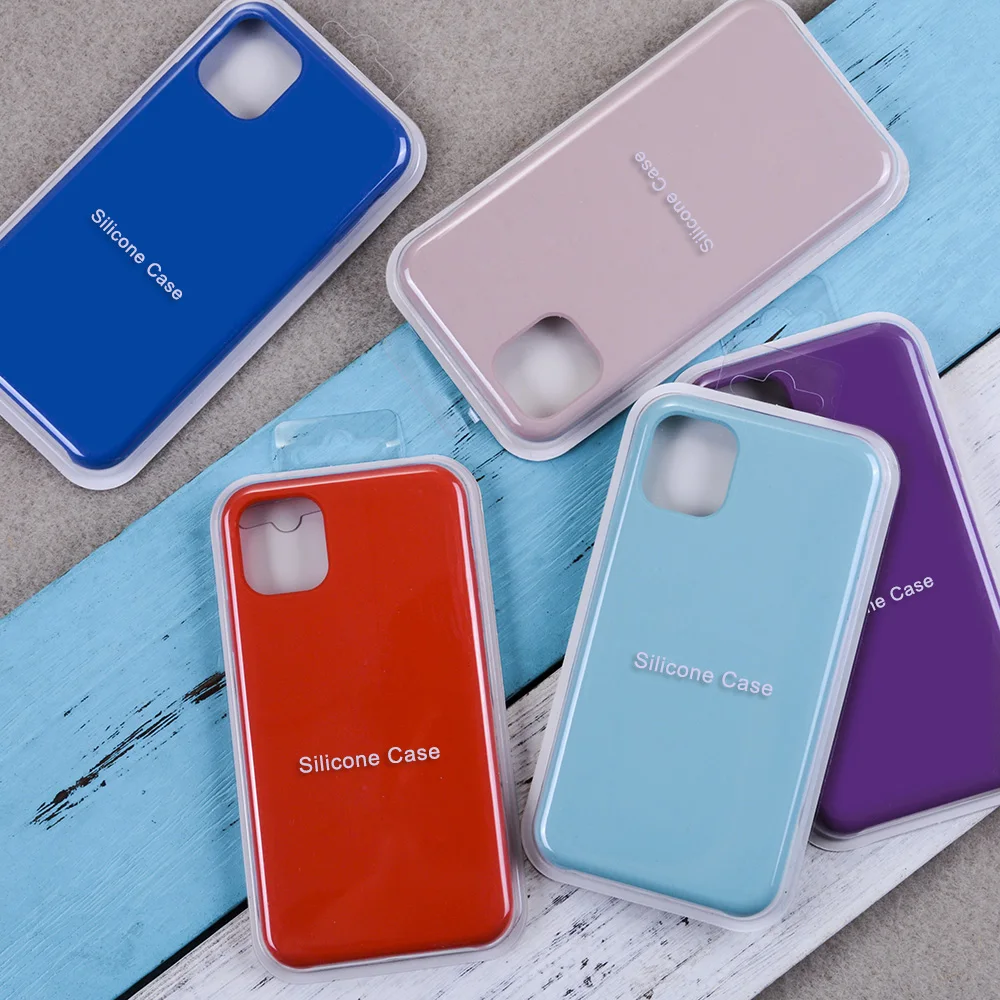 

Original Official Silicone Case For iPhone 7 plus 8 6 6s X XS max XR 11 11Pro Max Cute Candy Color With Retail Box Logo Funda