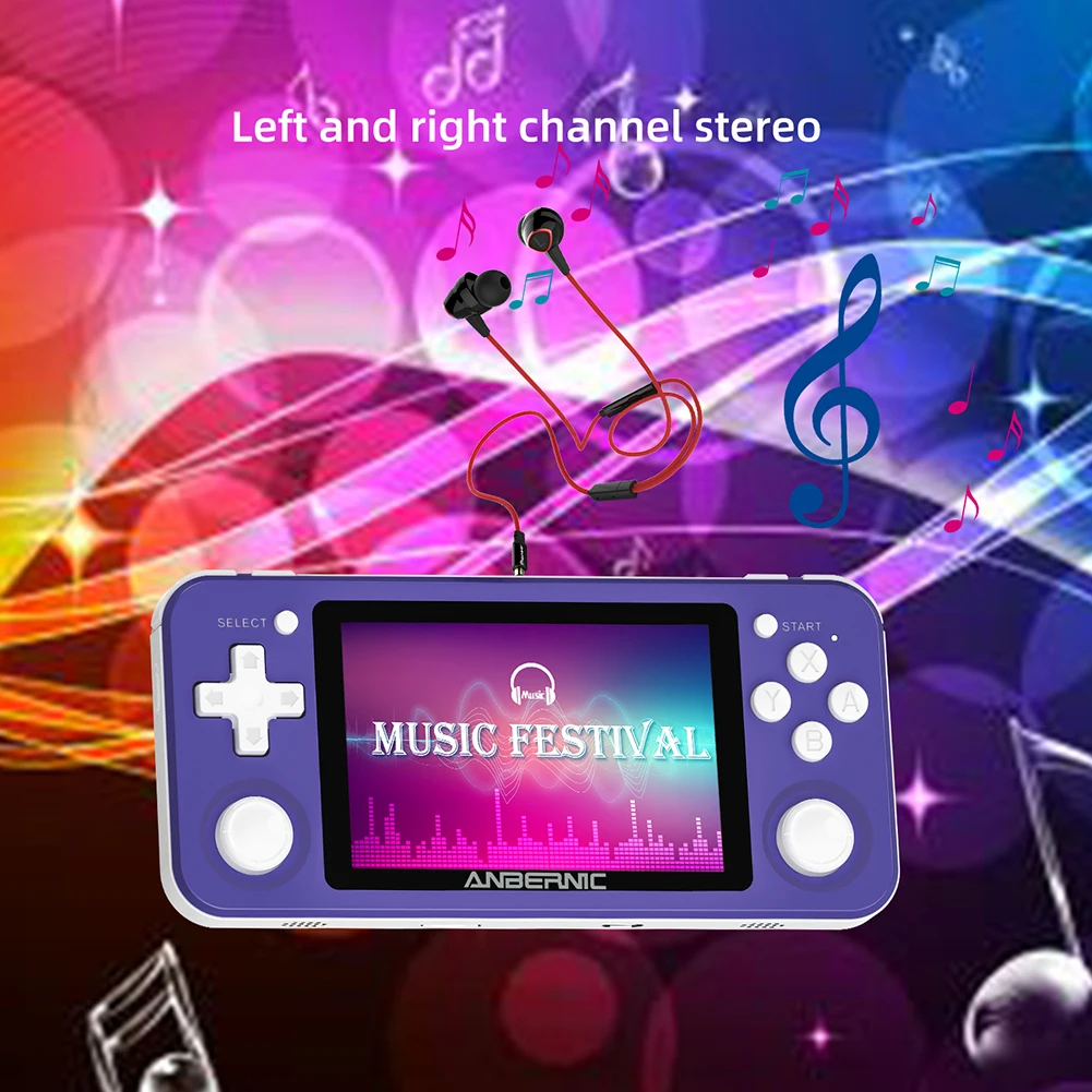 Electronic Machine Accessories Powkiddy RG351P Rechargeable Portable Vibration 2500 Video Game Console Player