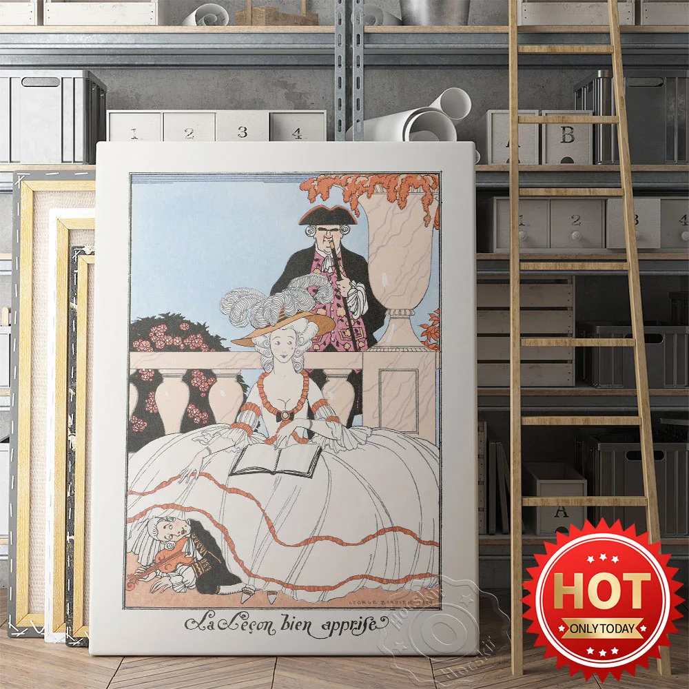 Poster Di Mostra Di George Barista, Barista The Well Learned Lezione Illustrazione Arte Della Parete, Figura Vintage Immagine Della Parete, Idea Regal