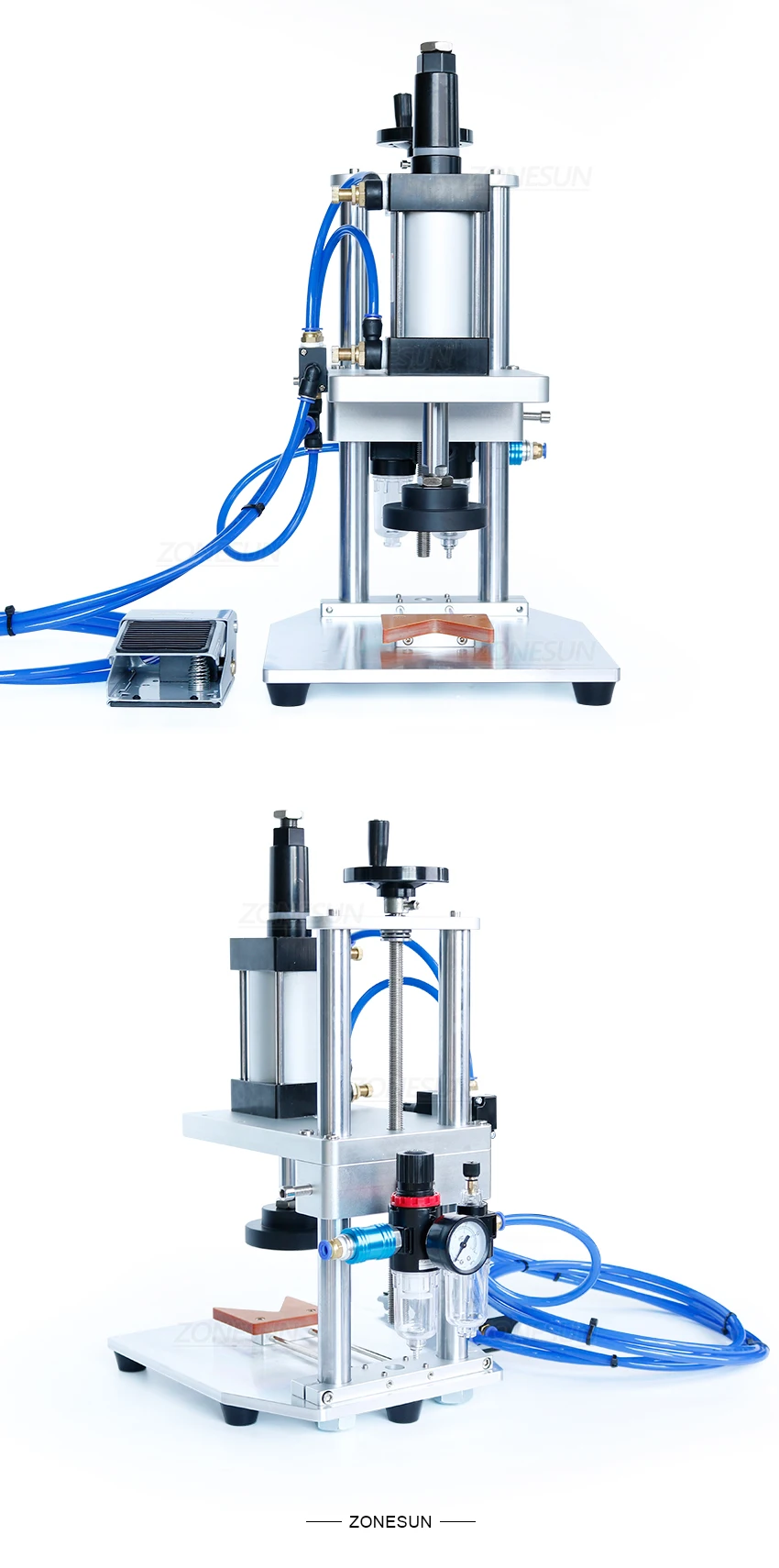 ZONESUN ZS-XG70ZC 70mm Tabletop Pneumatic Semi-automatic Capping Machine