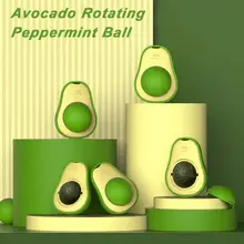 2 Pcs Pet Toy Spin Mint Ball Avocado Catnip Ball Cat Self-hey Cat Ball Clean Teeth Stomach Edible Cat Ball Cat Toy Pet Supplies
