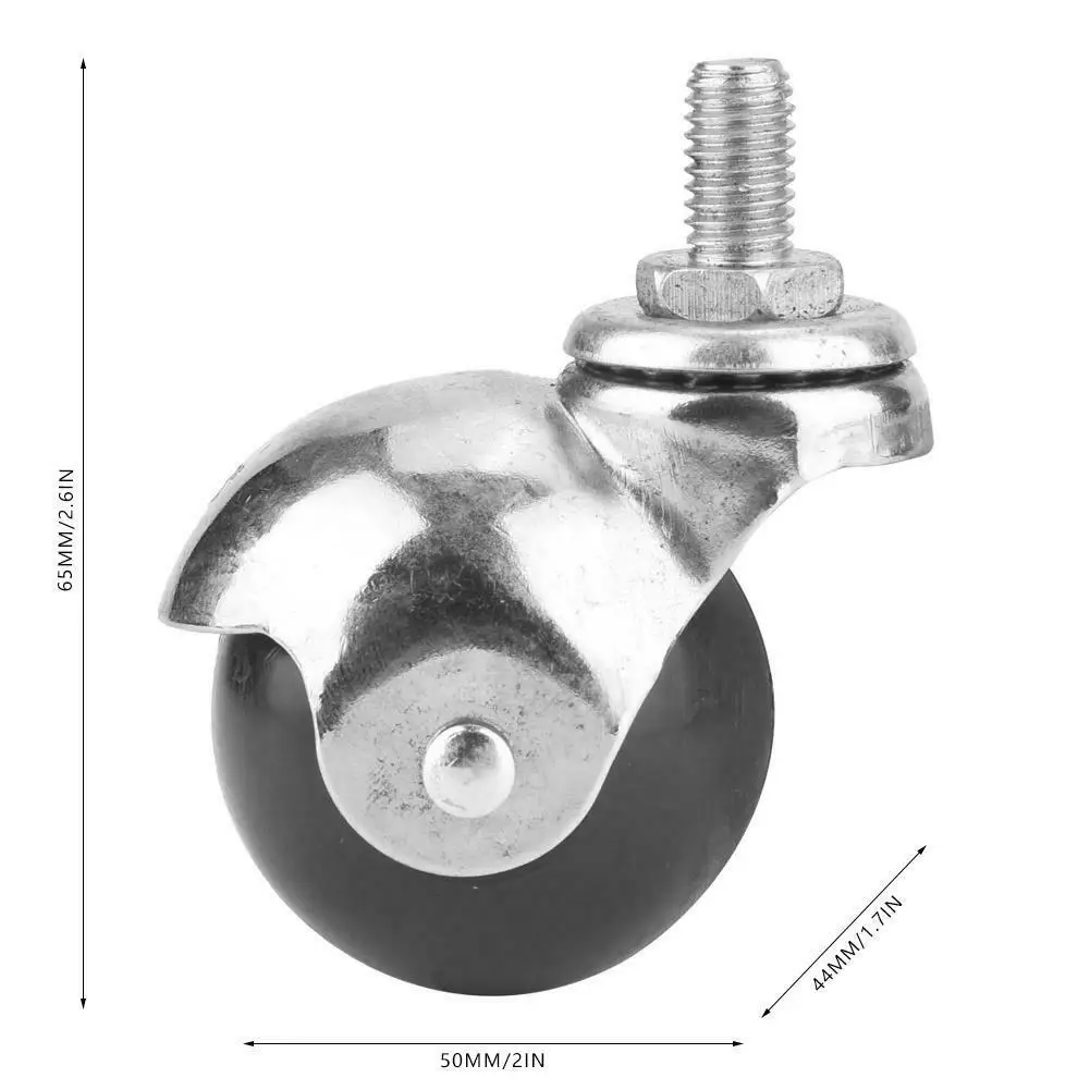 2pcs 2 Inch Ball Casters Roller Wheel Swivel Caster for Furniture