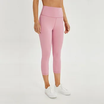 Sport Soft Female Athletic Fitness Capri Leggings Women Stretchy High Waist Gym Tights Internal Pocket Cropped Yoga Pants Women 3