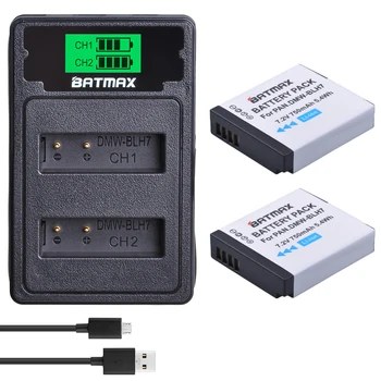 

Batmax DMW-BLH7 BLH7E DMW-BLH7PP Battery+LCD USB Dual Charger for Panasonic Lumix DMC-GM1 GM1 DMC-GM5 GM5 DMC-GF7 GF7 DMC-GF8