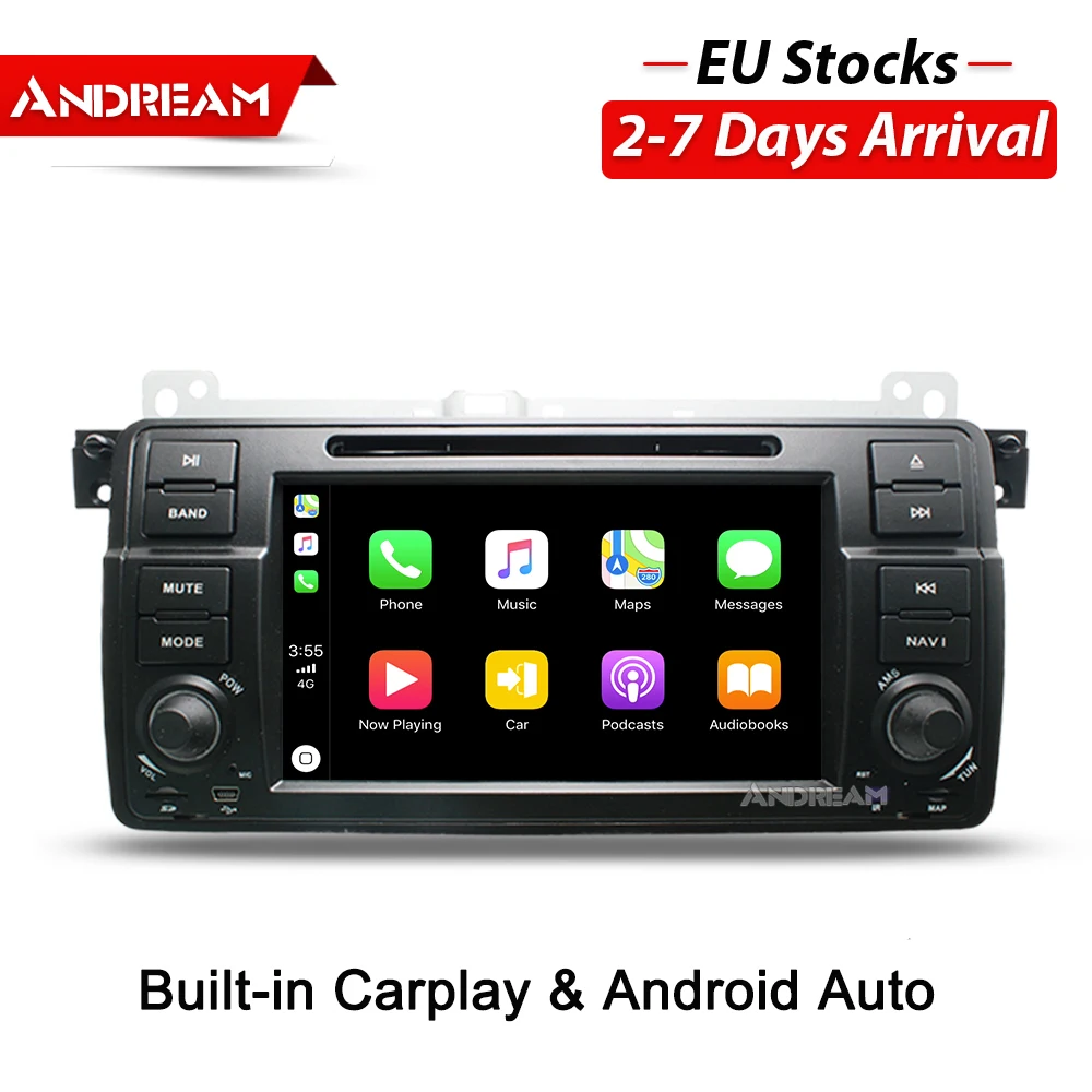 7 &quotBulit-in Apple Carplay Android авто радио для BMW E46 M3 MG ZT GP автомобильный DVD плеер навигация