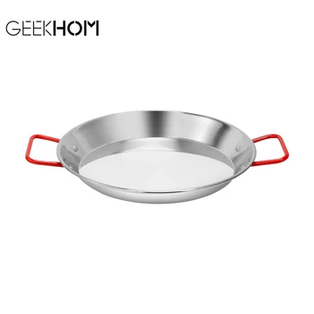 

Stainless Steel Paella Pan Spanish Seafood Frying Pot Non-Stick Frying Pot Kitchen Fried Fruit Plate Cooking Tool