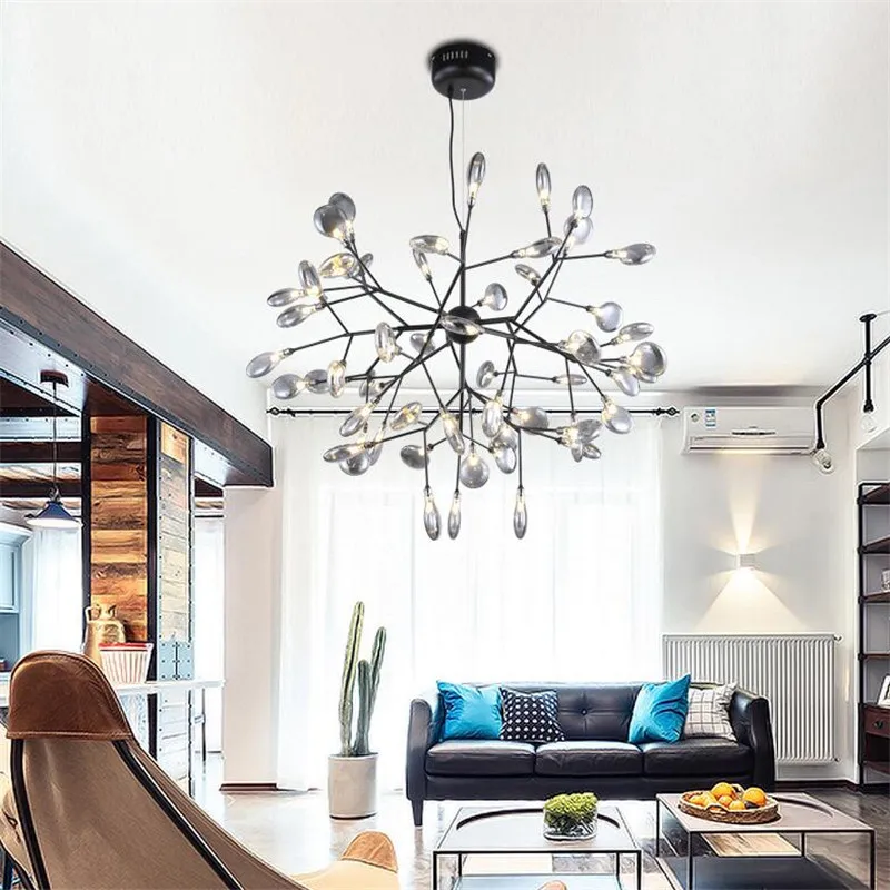 Современная светодиодная Люстра подвесная в виде светлячков светильник с