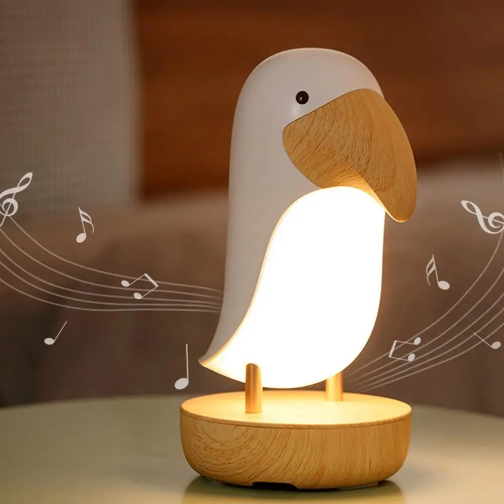 

Toucan Bird LED Night Light USB Rechargeable Bedroom Luminaria Table Lamp Dimmable Home Lighting Bluetooth Speaker